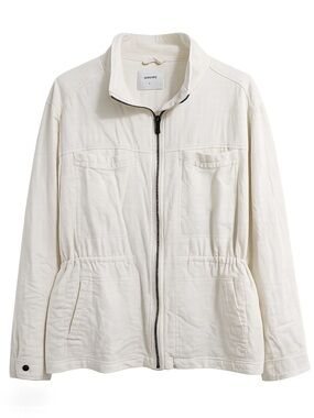 Old Navy Cream Zip-Up Lightweight Jacket with Elastic Waist